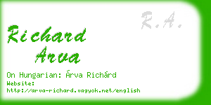 richard arva business card