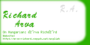 richard arva business card